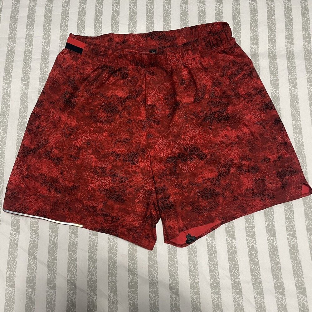 Lululemon Mens Large L Surge Shorts 6" Linerless LNY Lunar New Years Red Running